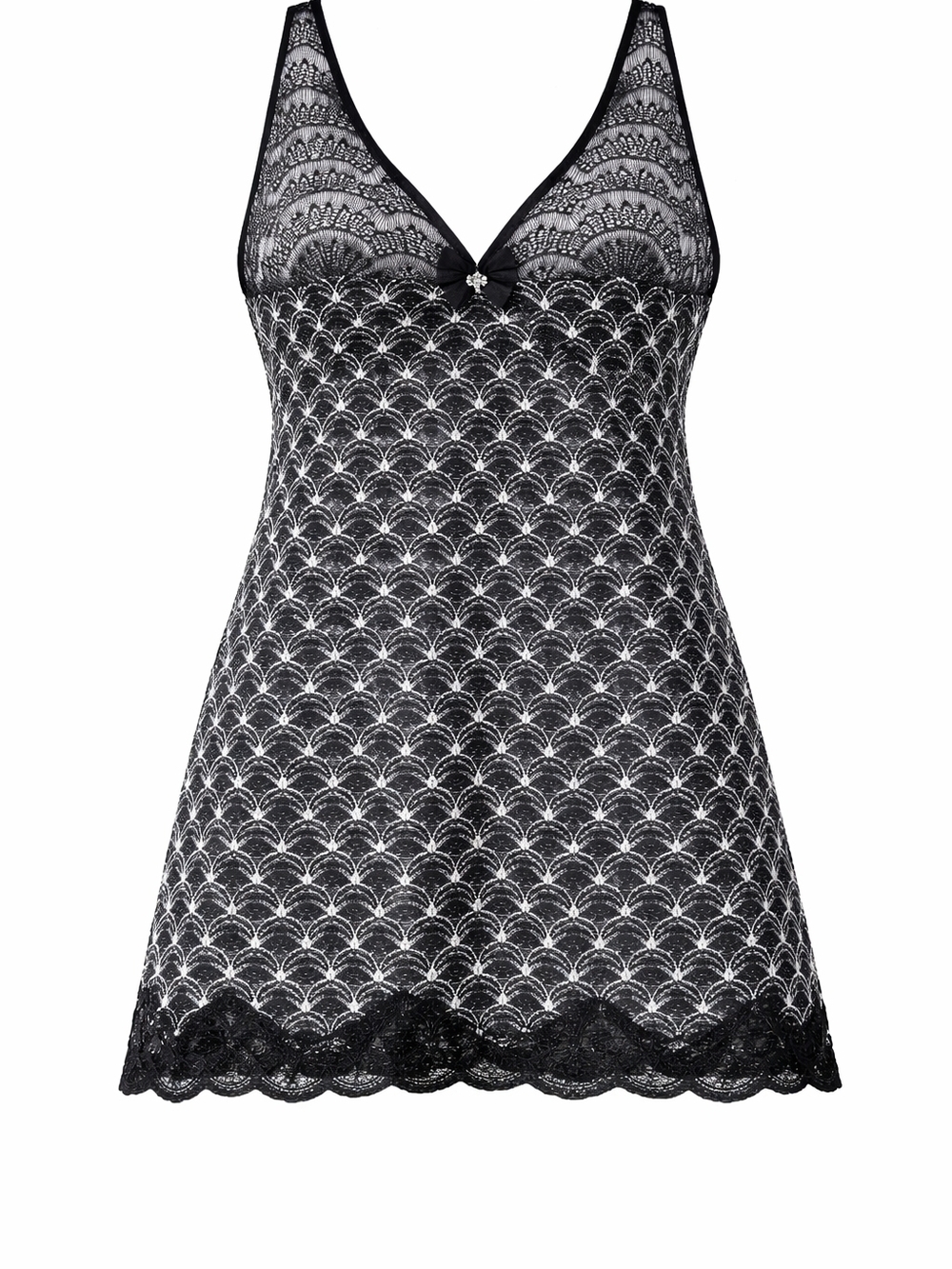 Black Lace Chemise Nightdress - Women's Intimates